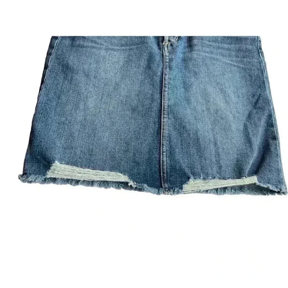 JOE’S SKYLER FRAYED STRETCHED DENIM MINI SKIRT•SIZE 26•MEDIUM DENIM DISTRESSED• - Picture 3 of 11